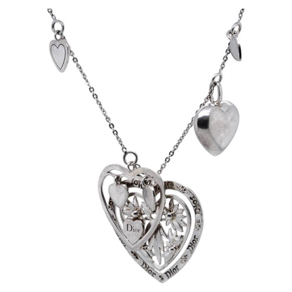 Sterling Silver Multi-Heart Charm Necklace