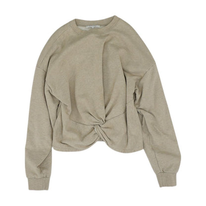 Beige Solid Sweatshirt