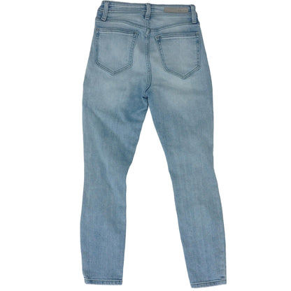 Blue Solid High Rise Slim Leg Jeans