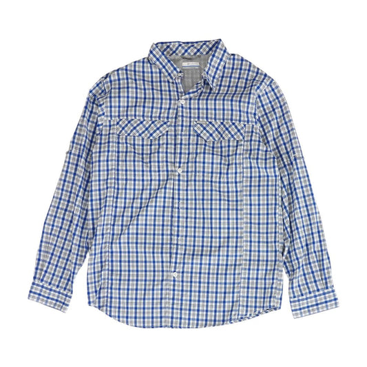 Navy Plaid Long Sleeve Button Down