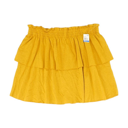 Mustard Solid Midi Skirt