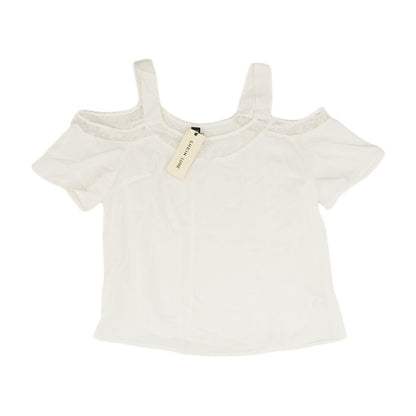 White Solid Short Sleeve Blouse