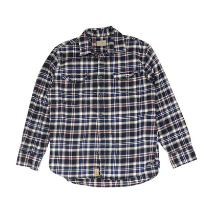 Navy Plaid Flannel Button Down