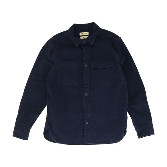 Navy Solid Long Sleeve Button Down