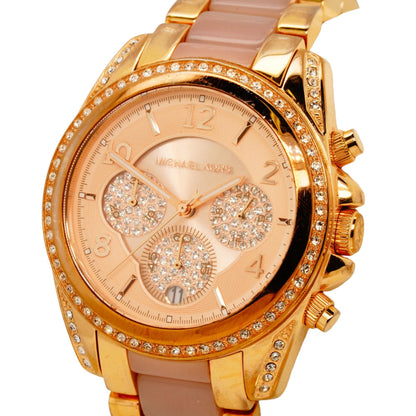 Women's Rose Gold Tone Blair Crystal Chronograph Stainless Steel Watch