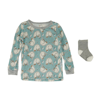 Blue Animal Pajama Top