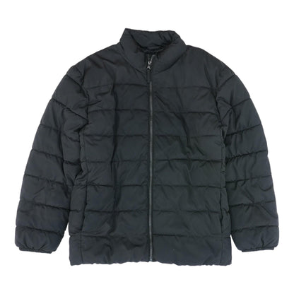 Black Solid Puffer Jacket