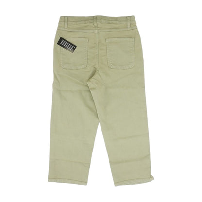 Green Solid Capri Regular Jeans