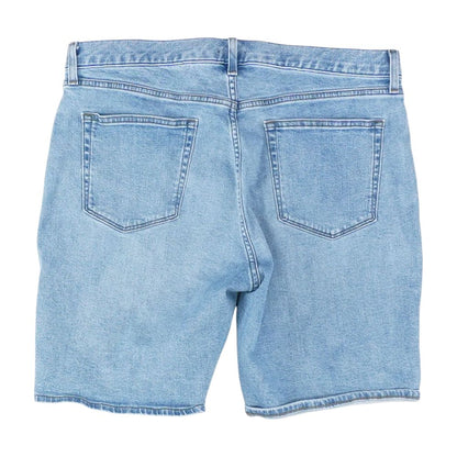 Blue Solid Denim Shorts