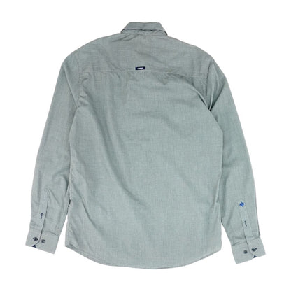 Gray Solid Long Sleeve Button Down