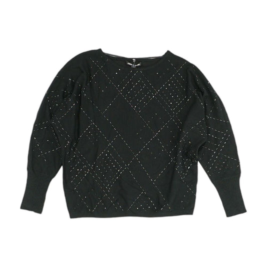 Black Geometric Crewneck Sweater