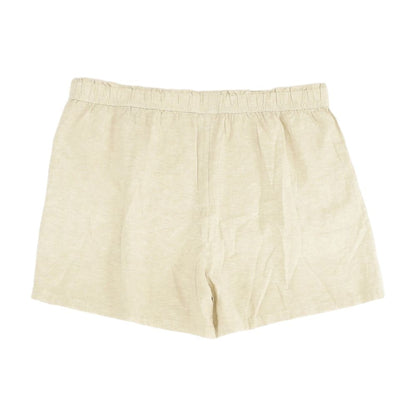 Beige Solid Shorts