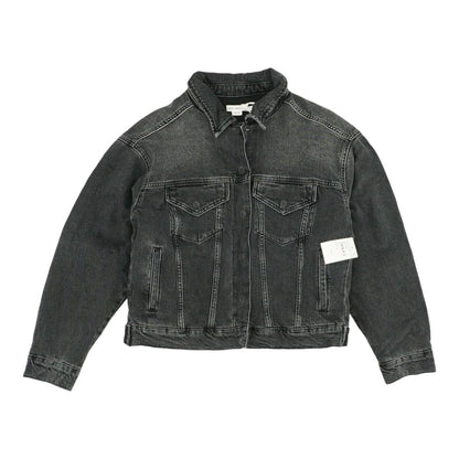 Black Solid Denim Jacket