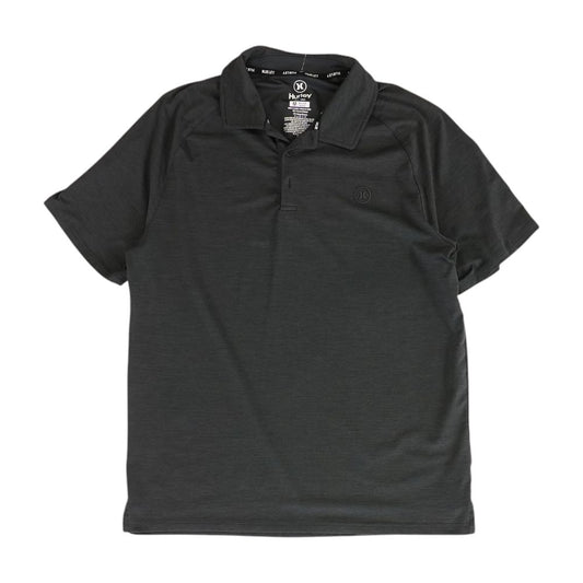 Gray Solid Short Sleeve Polo