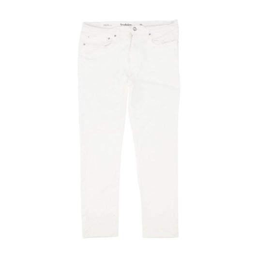 White Solid Slim Jeans