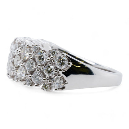 14K White Gold Wide Diamond Band