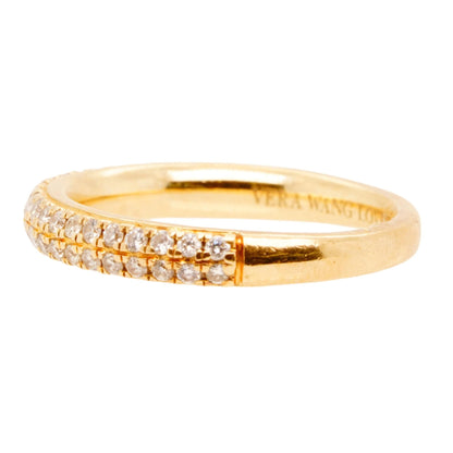 14K Gold Love Collection Two Row Diamond Band