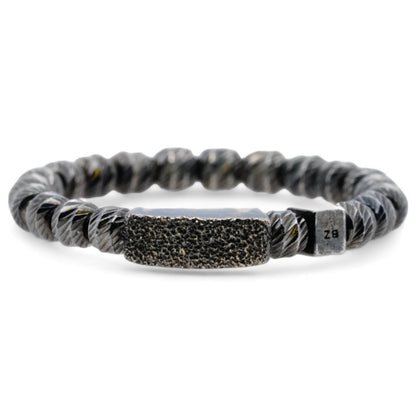 Black 14K Gold Beaded Band