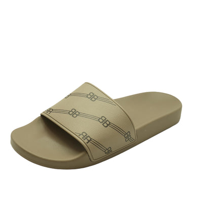 BB Monogram Slides in Light Brown Black