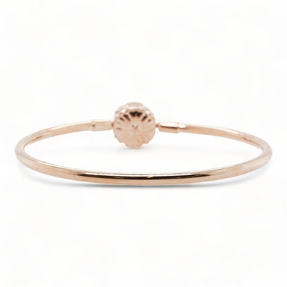 Rose Gold Tone Sparkling Snowflake Clasp Bangle Bracelet