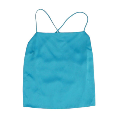 Blue Solid Sleeveless Blouse