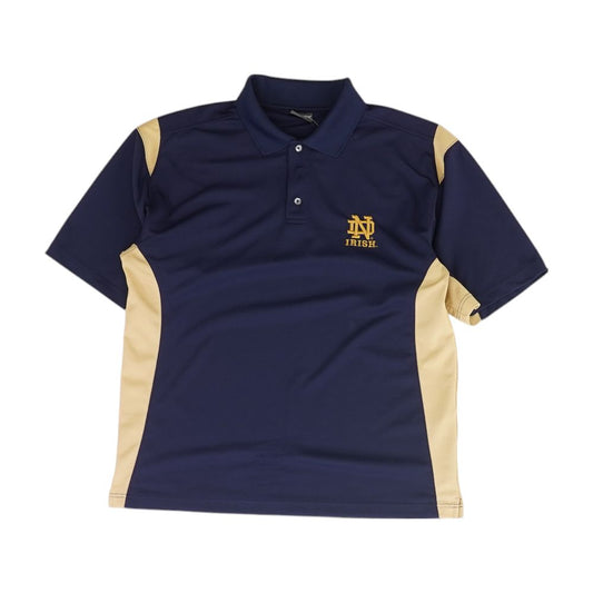 Navy Notre Dame Fighting Irish Color Block Short Sleeve Polo