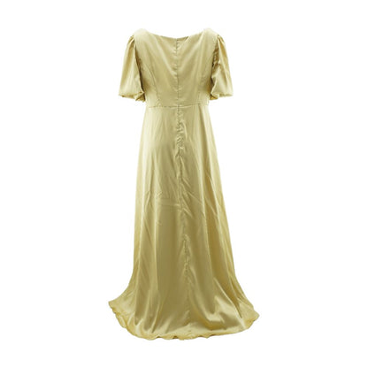 Gold Solid Maxi Dress