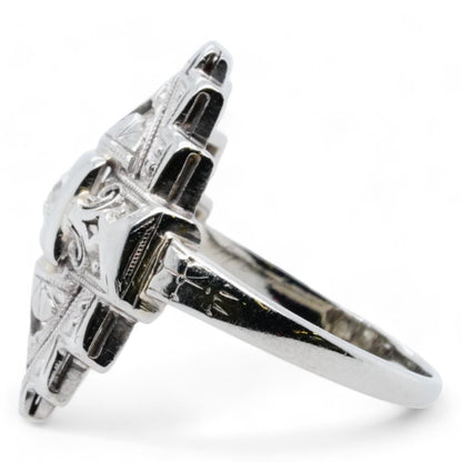 18K White Gold European Diamond Cocktail Ring