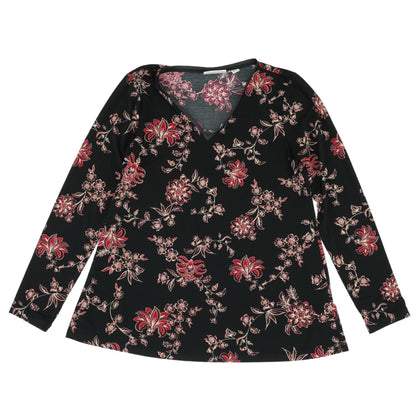 Black Floral Long Sleeve Blouse