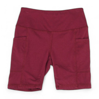 Burgundy Solid Active Shorts