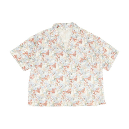 Blue Tropical Short Sleeve Button Down