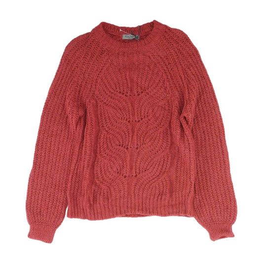 Red Solid Crewneck Sweater