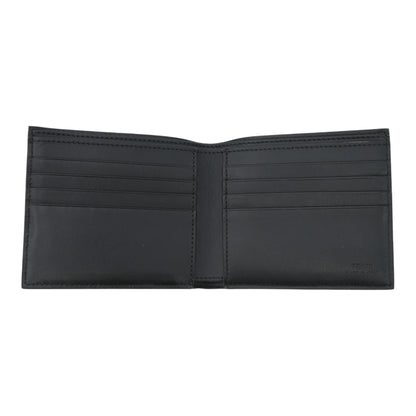 Black Leather Shadow Diagonal Wallet