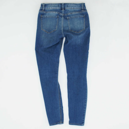 Blue Solid Mid Rise Skinny Leg Jeans