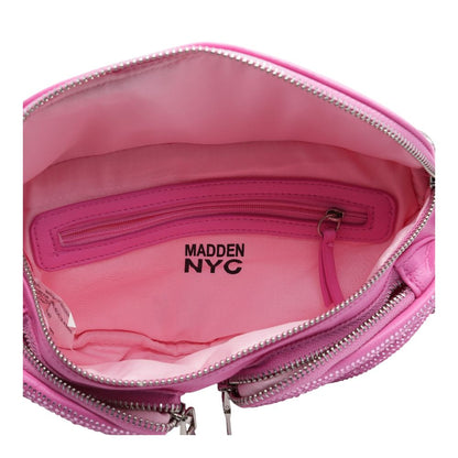 Pink Faux Leather Belt Bag