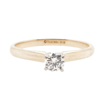 14K Gold Engagement Ring With White Gold Basket