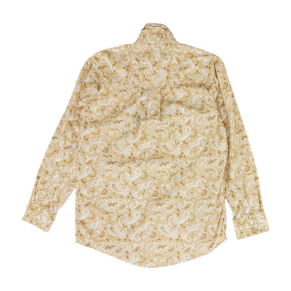 Tan Paisley Long Sleeve Button Down