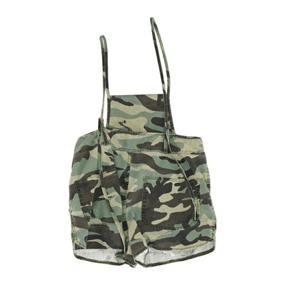 Green Camo Overalls Shorts