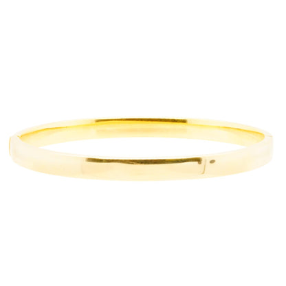 18K Gold Squared Hinged Bangle Bracelet