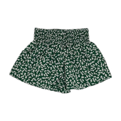 Green Floral Shorts