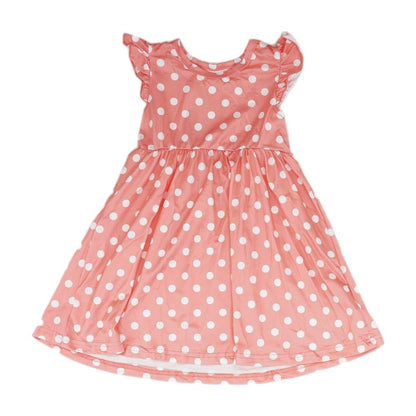 Peach Polka Dot Midi Dress