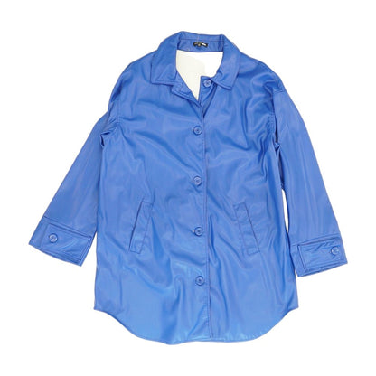 Blue Solid Topcoat Coat