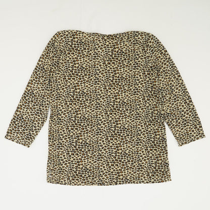 Beige Animal Print 3/4 Sleeve Blouse