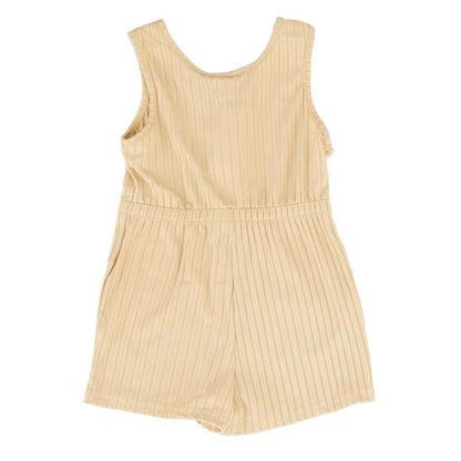 Beige Solid Romper