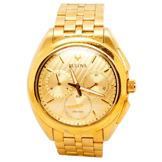 Men's Gold Tone Curv Chronograph Stainless Steel Watch