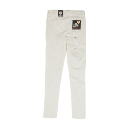 White Solid Mid Rise Skinny Leg Jeans