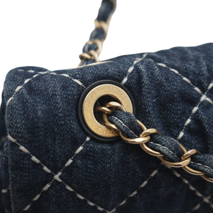 Denim Single Flap Bag