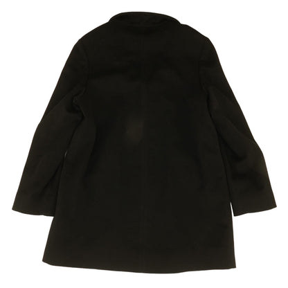 Loro Piana Fleurette Black Solid Wool Peacoat Coat