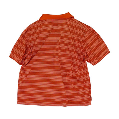 Orange Striped Short Sleeve Polo