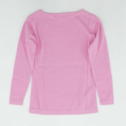 Pink Solid Crewneck Sweater